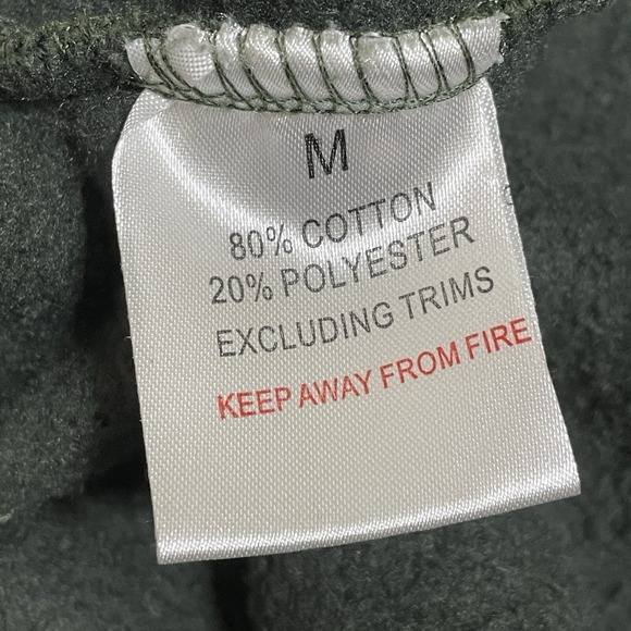 Men's Jacket M Green Full Zip Up Sweatshirt Embroidered Spell-out Irish Retro - Picture 9 of 10